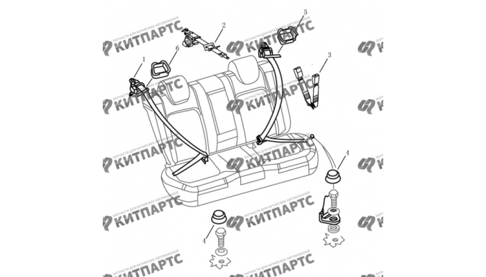 Ремни безопасности задних сидений Dong Feng H30 Cross