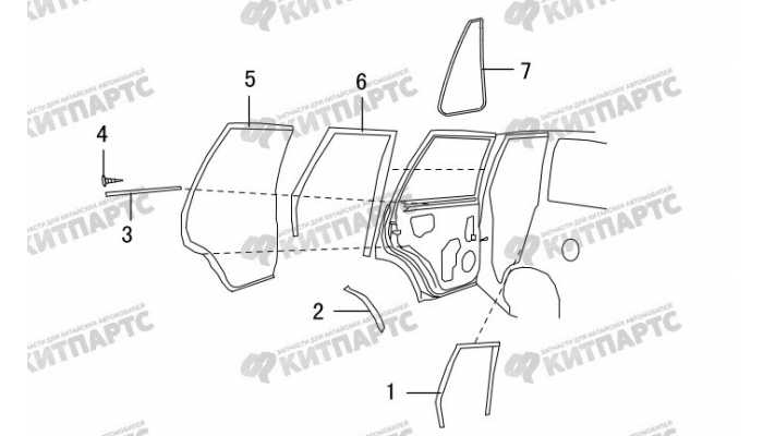 Уплотнитель задней двери Great Wall Hover H3