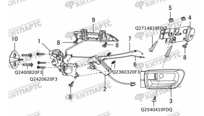 Замок задней двери Great Wall Hover H3 New