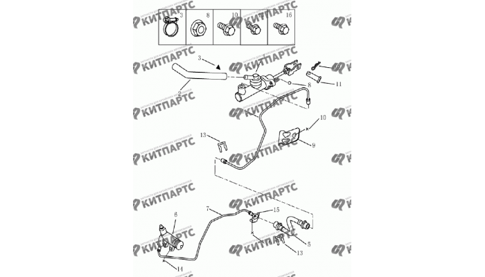 Цилиндры и трубки сцепления Geely