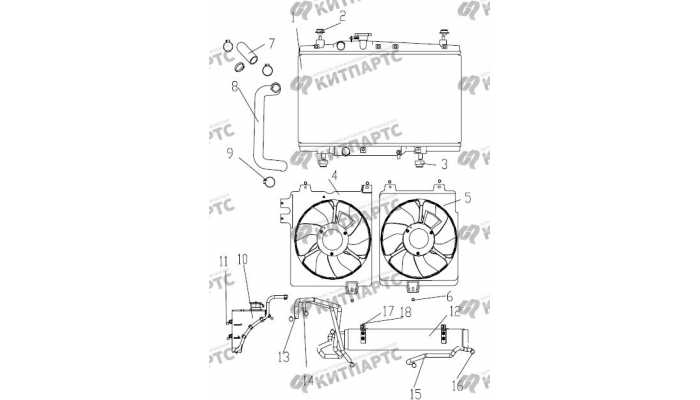 Радиатор охлаждения двигателя (АКПП) Geely